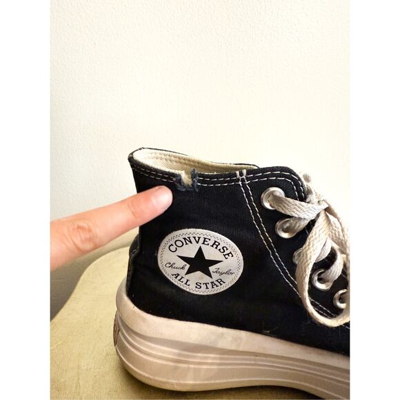 Converse Chuck Taylor All Star Move Platform Mid High Top Sneakers Black 6.5 - Picture 7 of 11